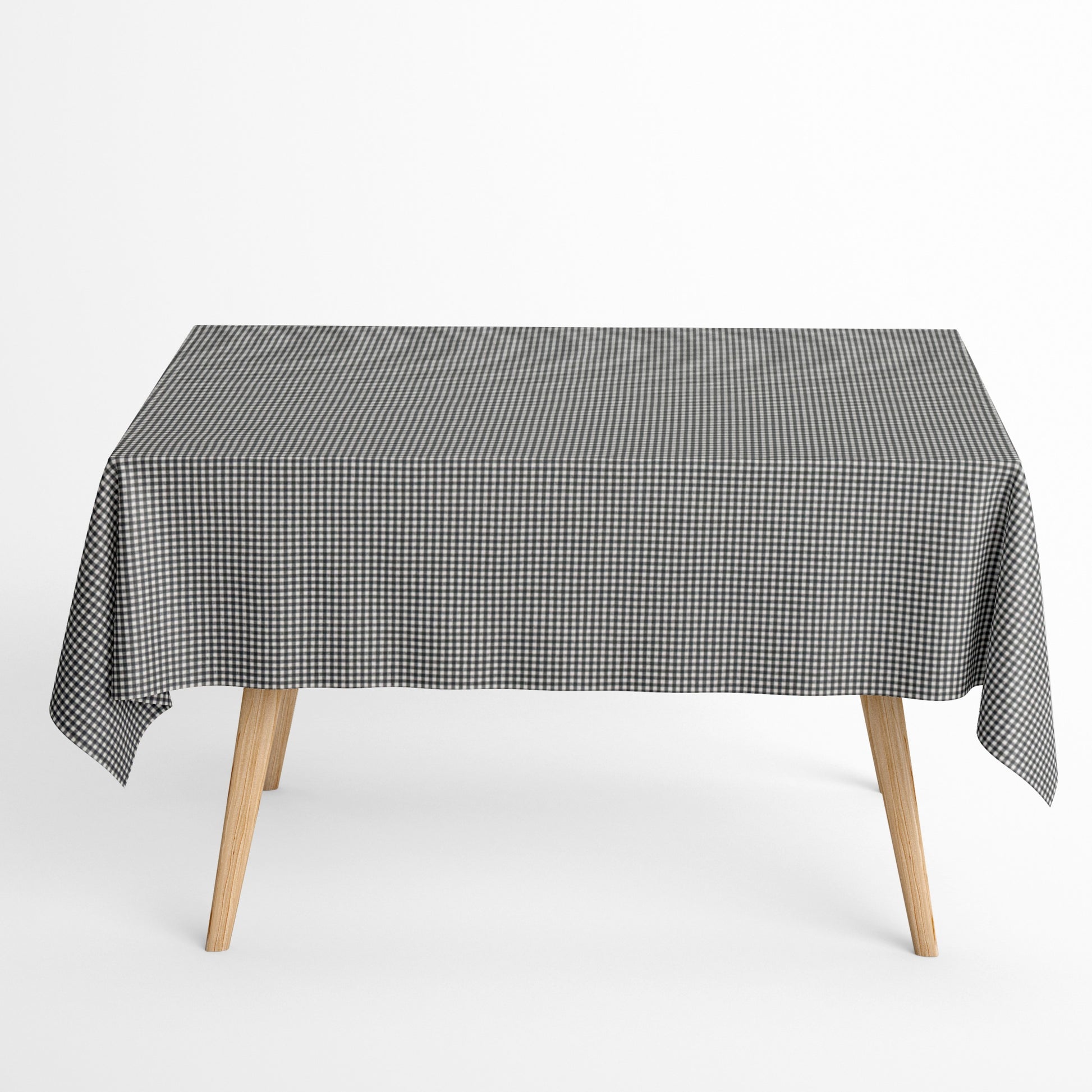 Baumwoll Tischdecke kariert grau