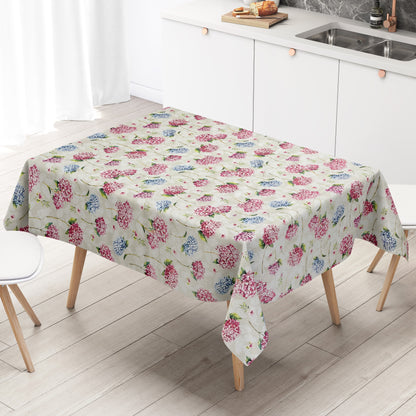 Wachstuch Tischdecke Hortensie beige