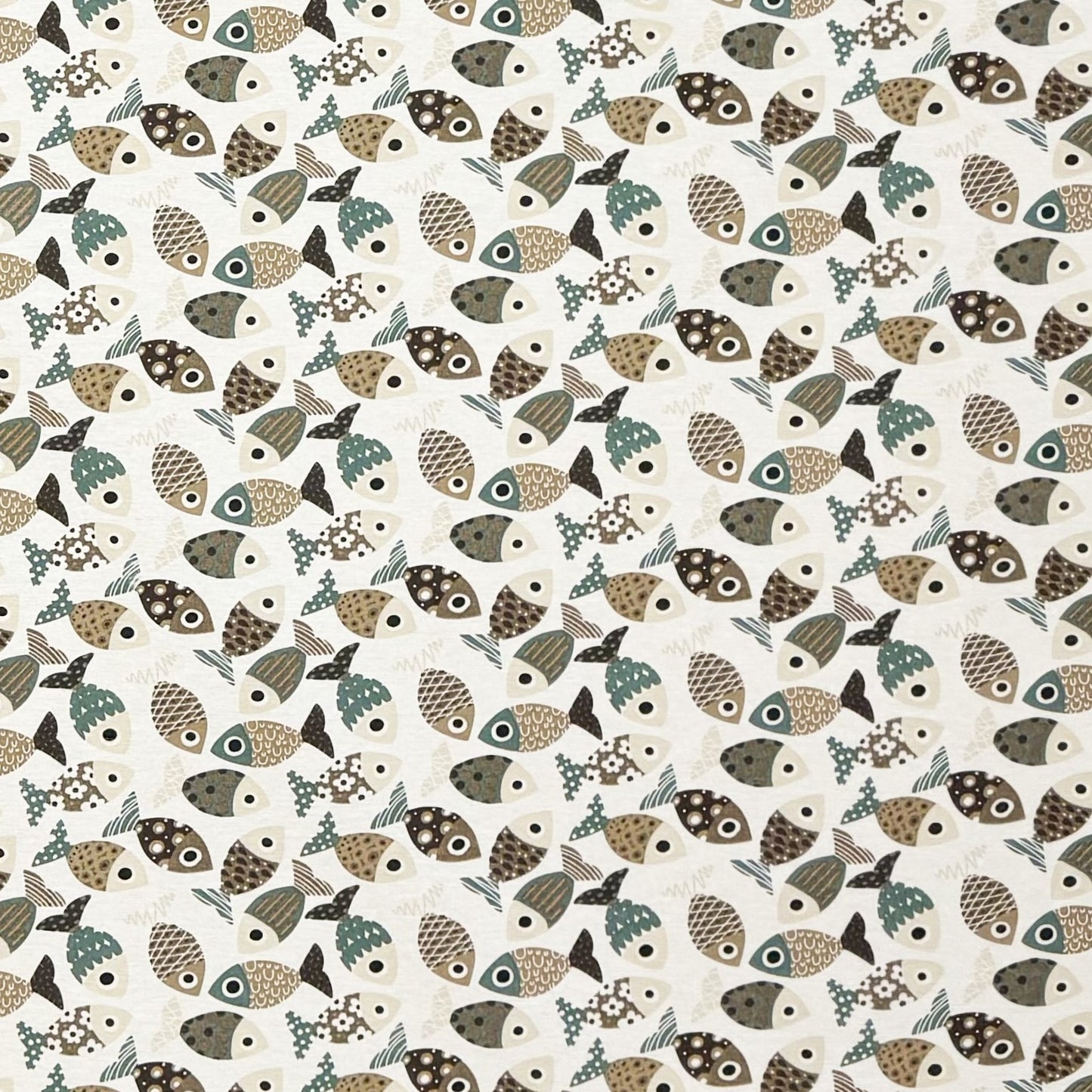Jacquard tablecloth made of coated cotton with stain protection PESCADO fish maritime square round oval