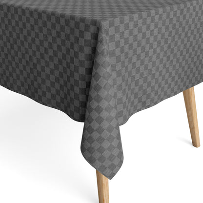 Baumwoll Tischdecke kariert grau
