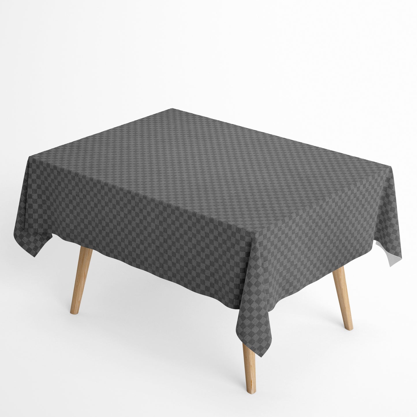 Baumwoll Tischdecke kariert grau