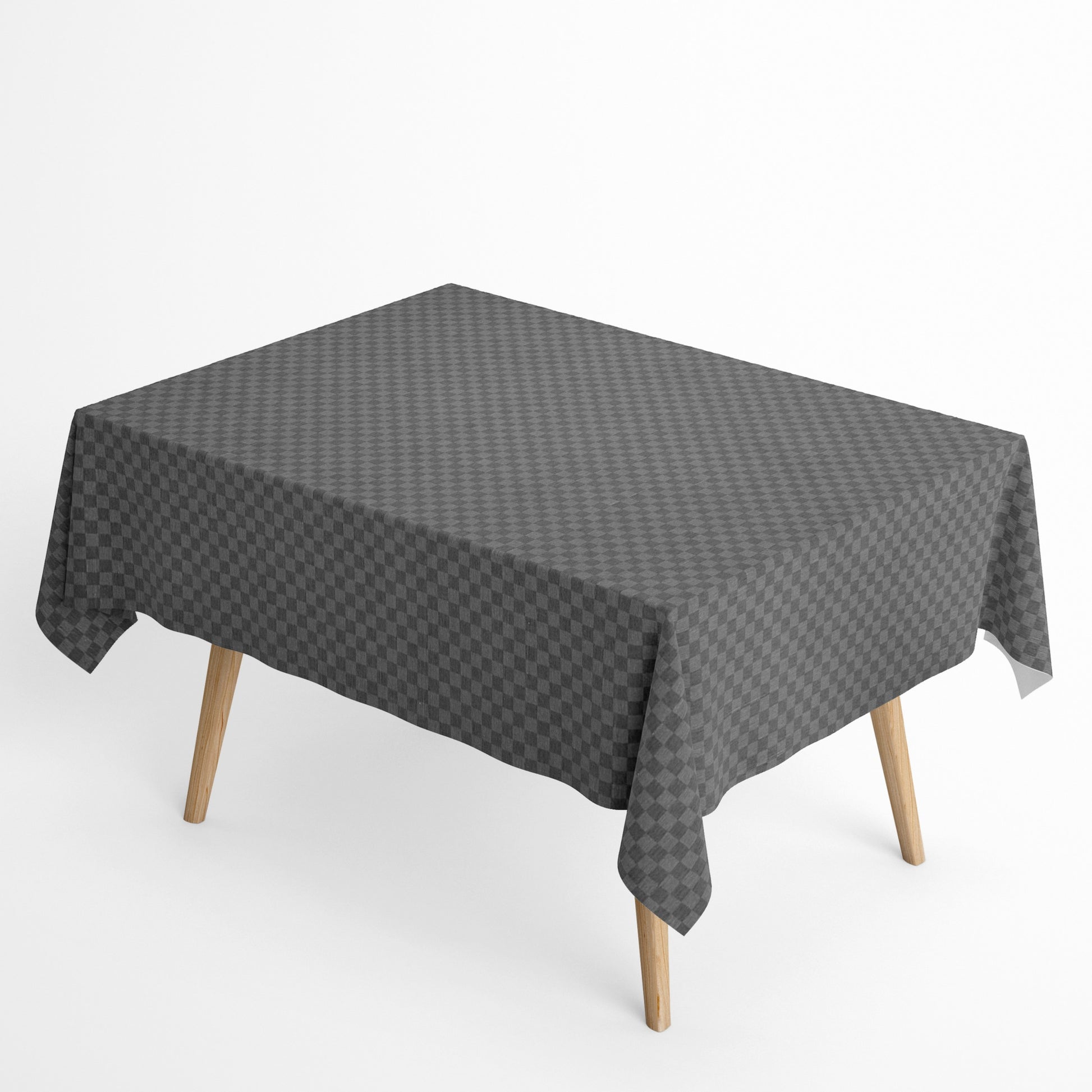Baumwoll Tischdecke kariert grau