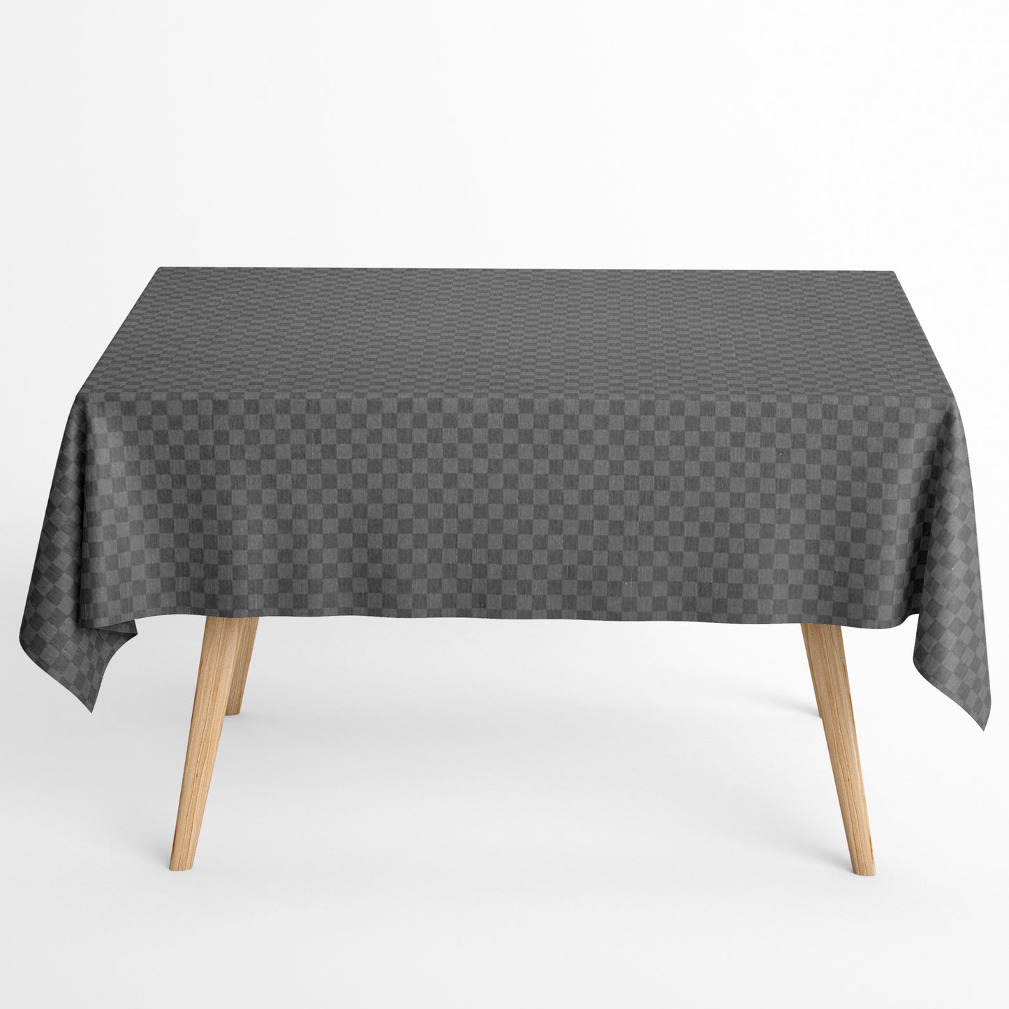 Baumwoll Tischdecke kariert grau