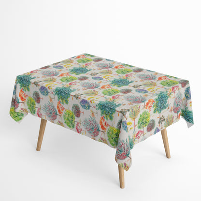 Baumwoll Tischdecke bunte Bäume