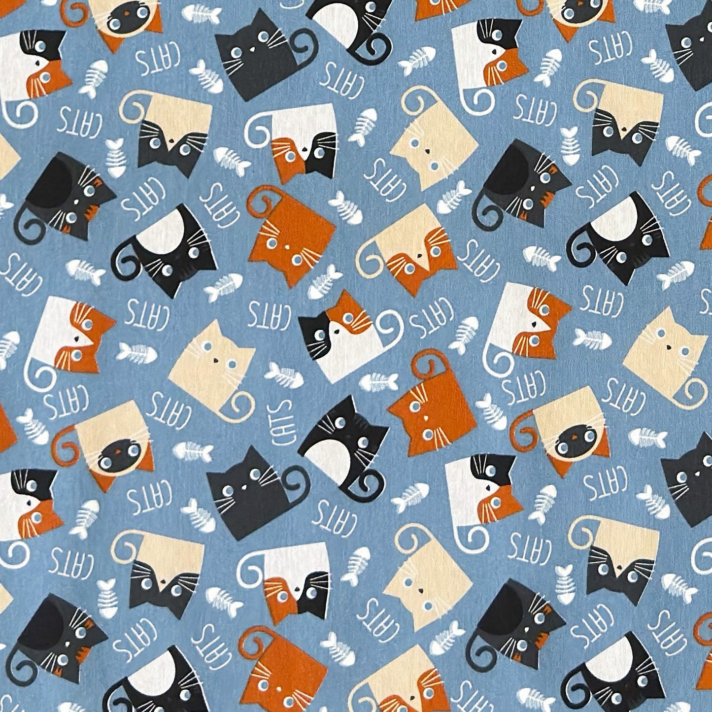 Jacquard Tischdecke Katzen auf blau