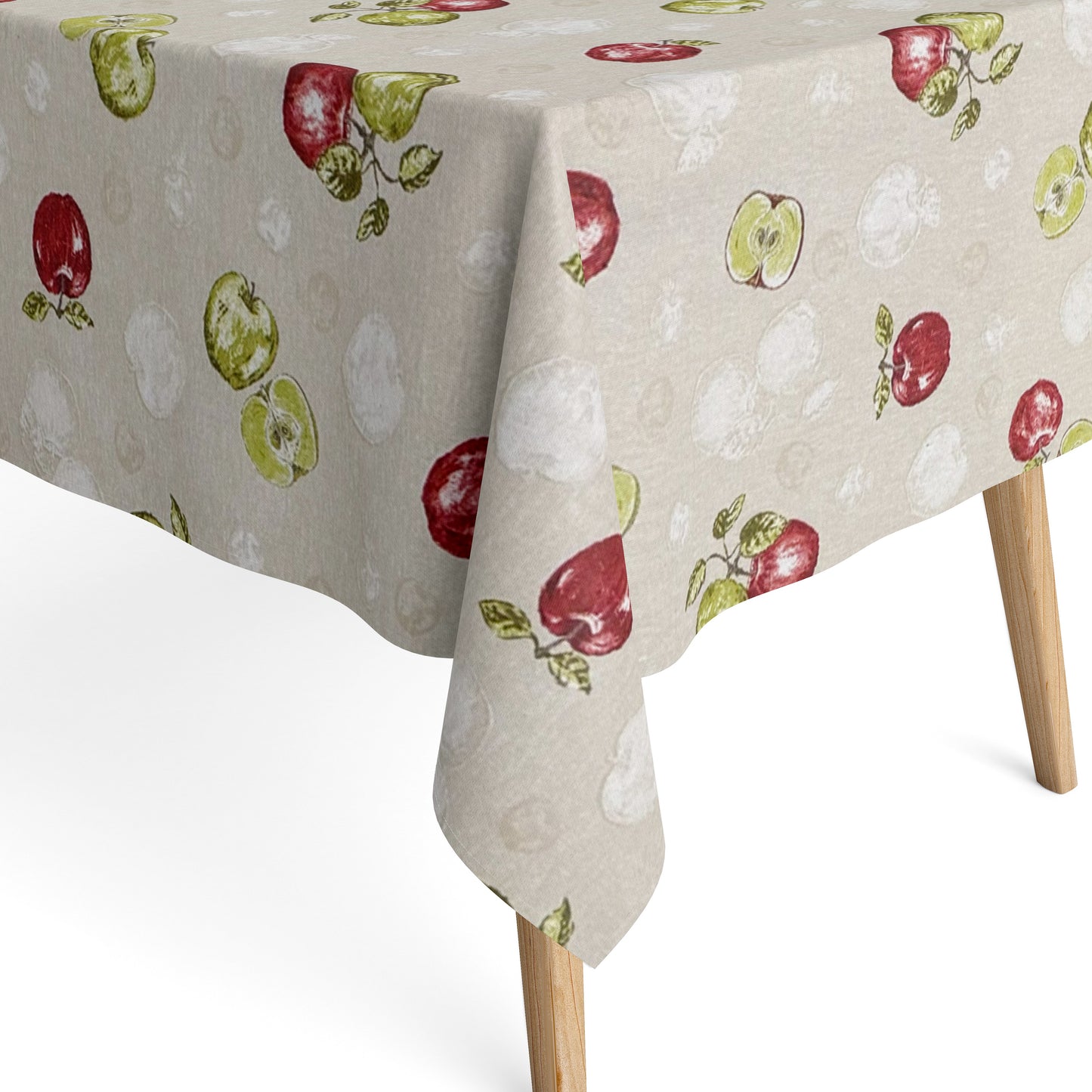 Beschichtete Baumwolltischdecke mit Äpfeln