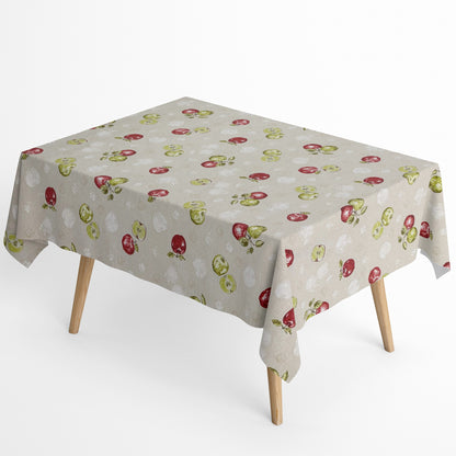 Beschichtete Baumwolltischdecke mit Äpfeln
