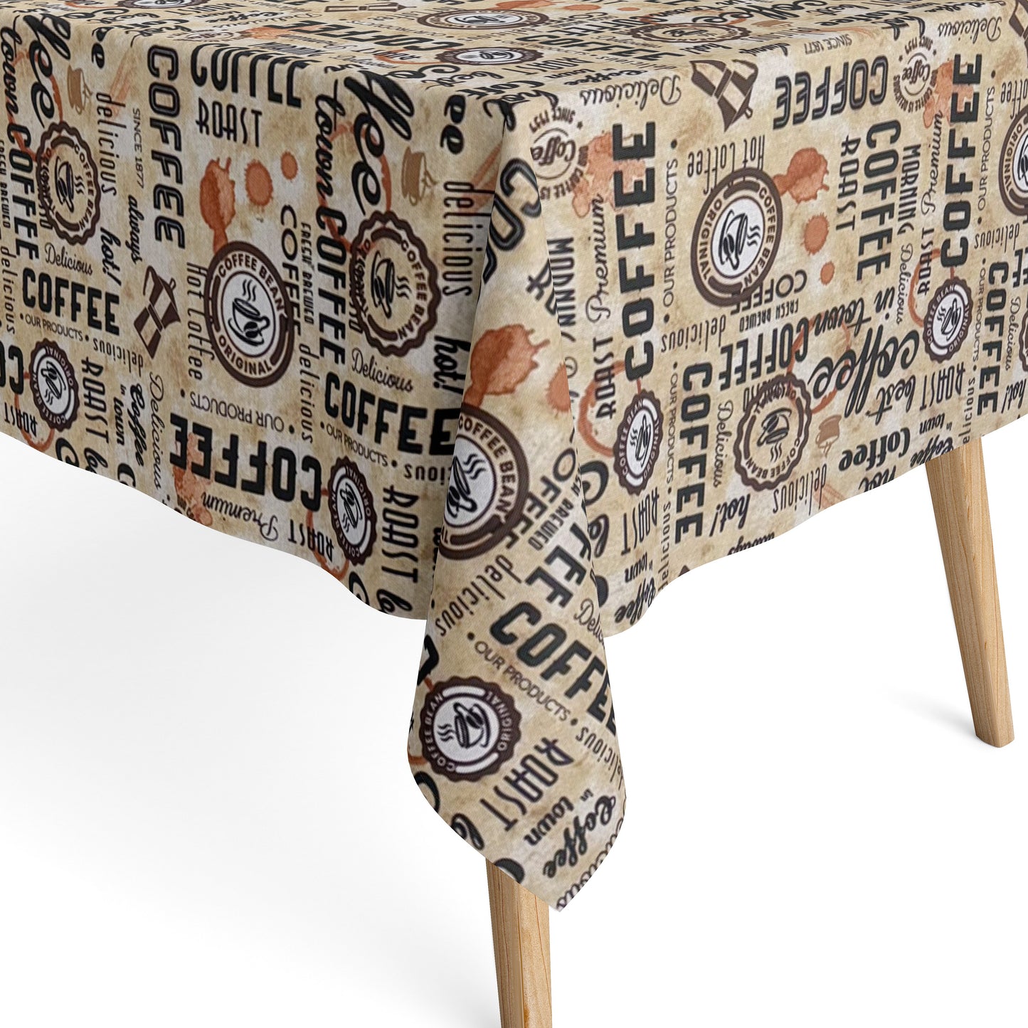 Baumwoll Tischdecke Kaffeemotiv
