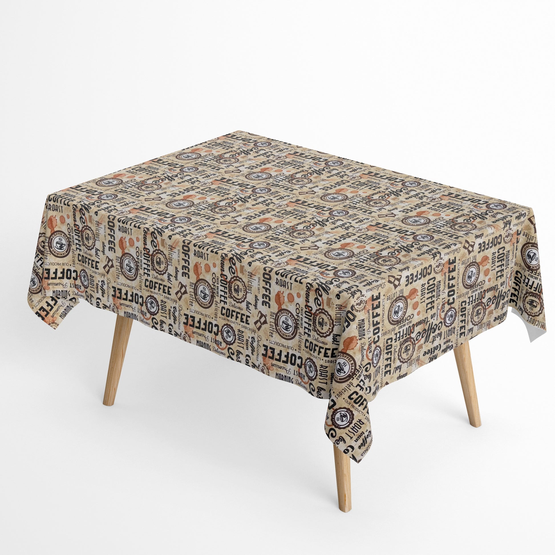 Baumwoll Tischdecke Kaffeemotiv