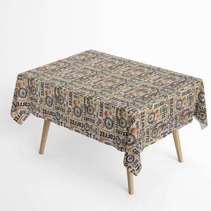 Baumwoll Tischdecke Kaffeemotiv
