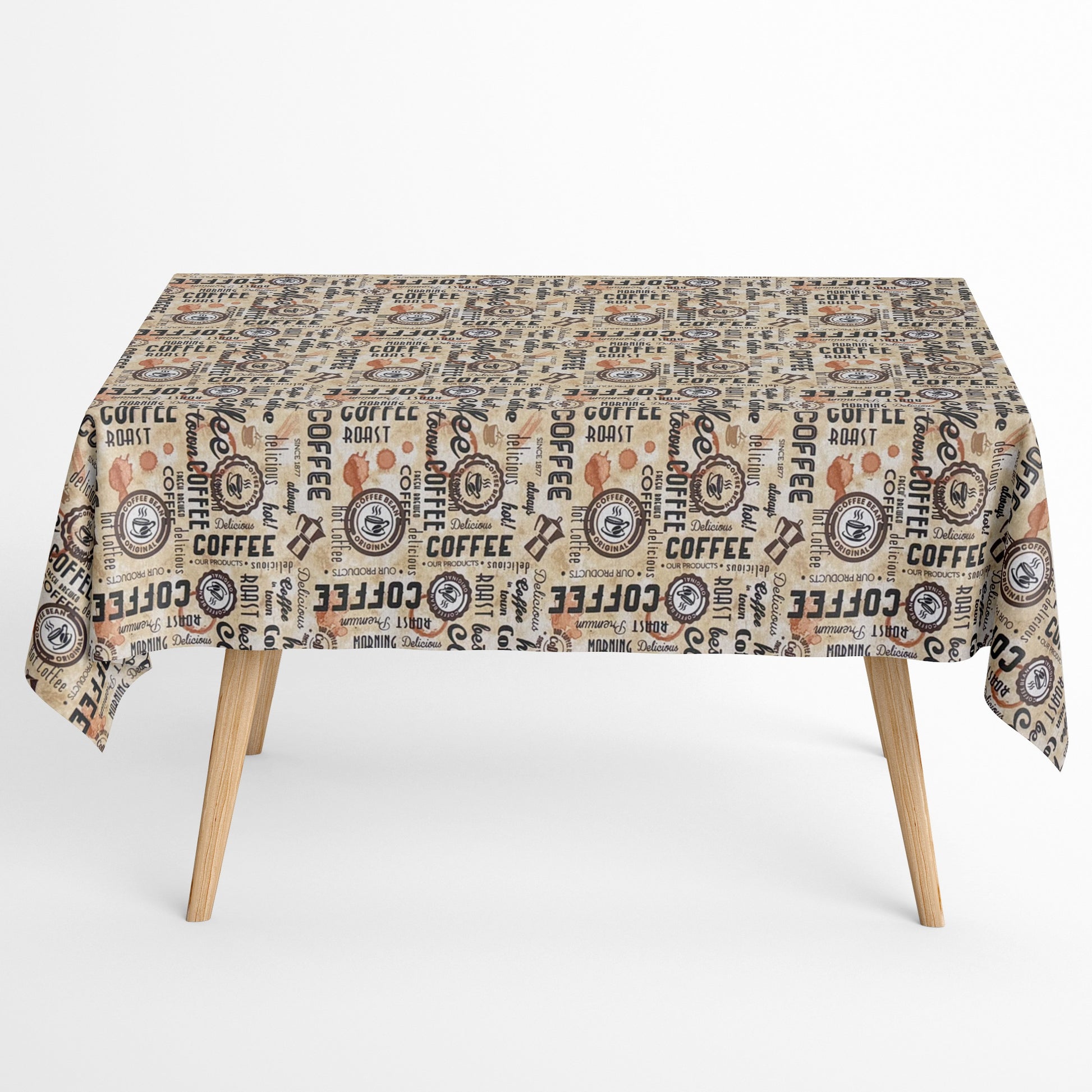 Baumwoll Tischdecke Kaffeemotiv