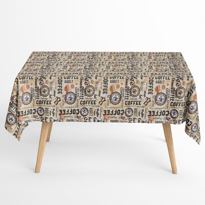 Baumwoll Tischdecke Kaffeemotiv