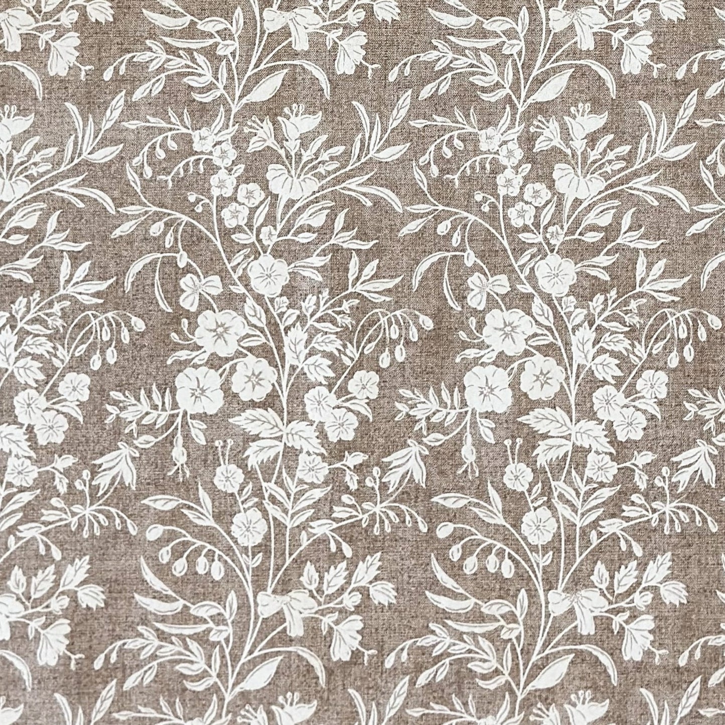 Jacquard Tischdecke beige Blumenranken