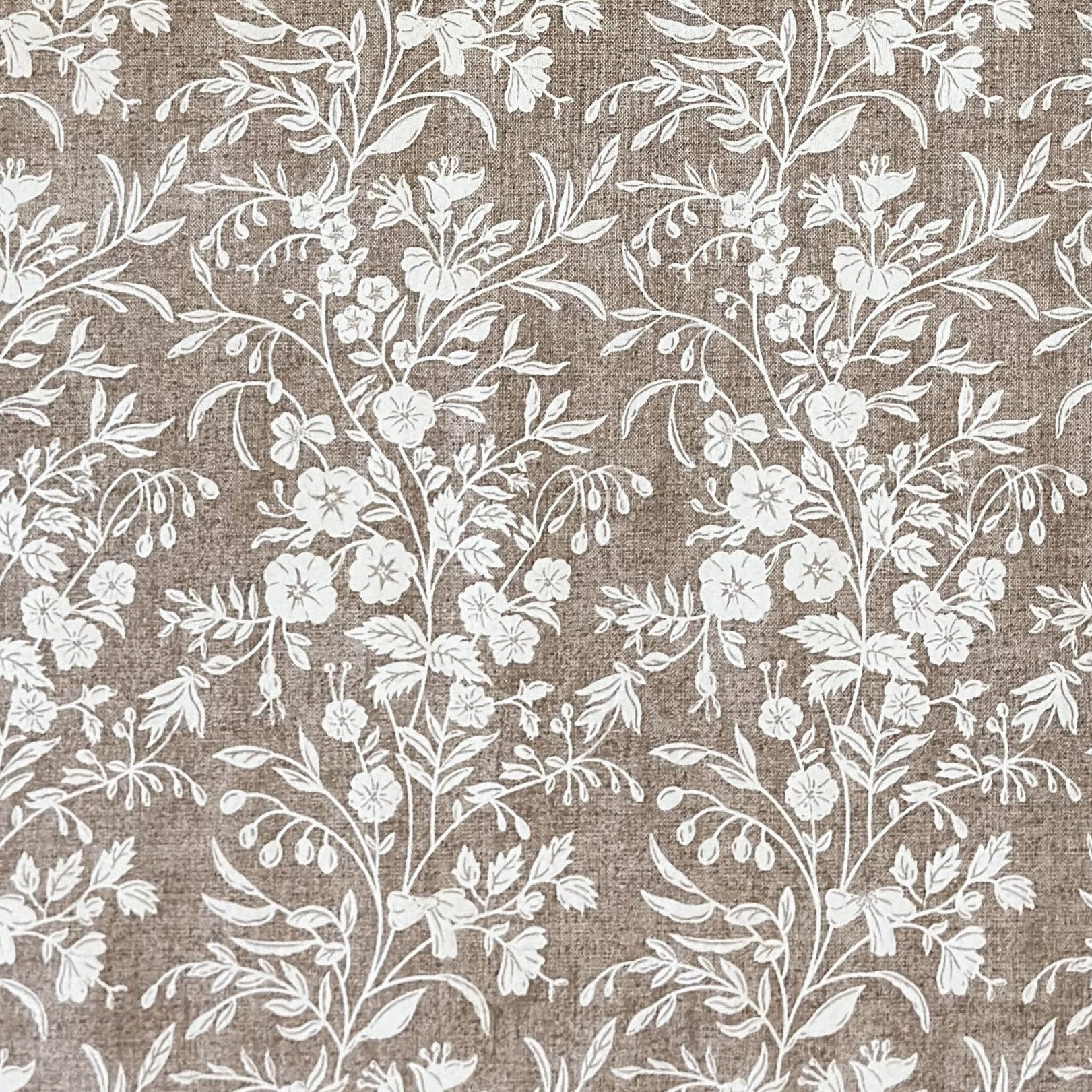 Jacquard Tischdecke beige Blumenranken