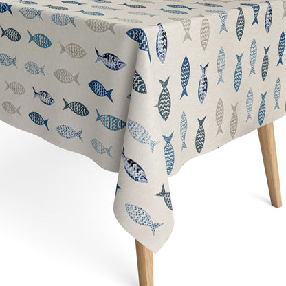 Baumwoll Tischdecke Fische maritim