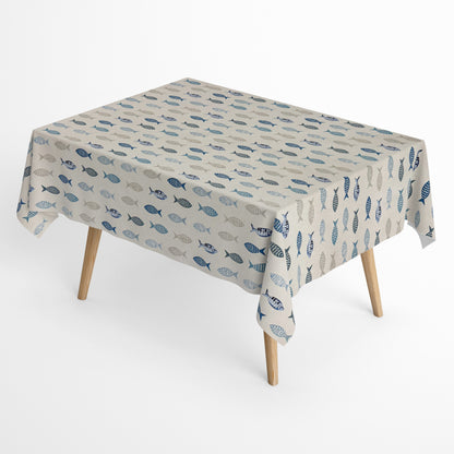 Baumwoll Tischdecke Fische maritim