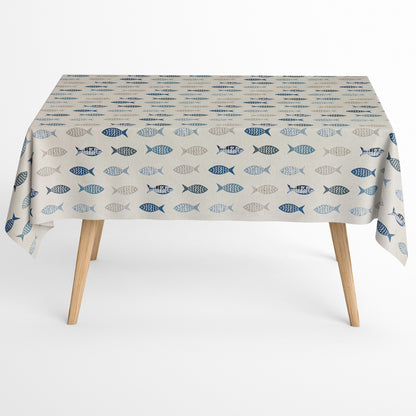 Baumwoll Tischdecke Fische maritim