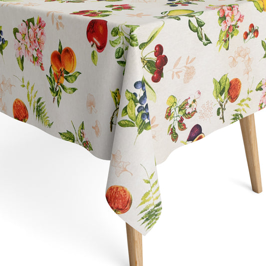Jacquard Tischdecke Früchte Obst Kirschen Äpfel Birnen Feigen Beeren