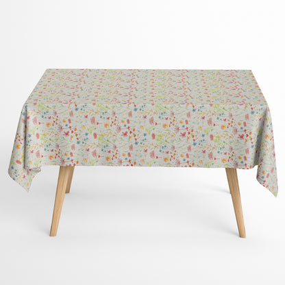 Jacquard tablecloth made of coated cotton with stain protection SERENA 3 flower meadow grasses dandelion square round oval 