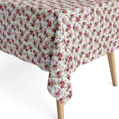 Baumwoll Tischdecke rote Rosen