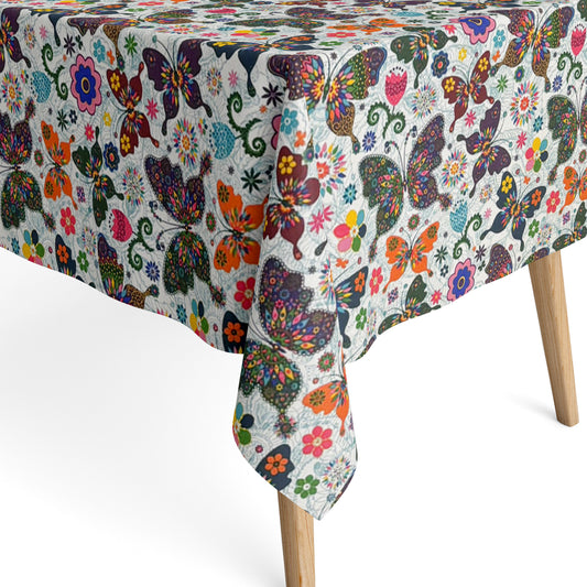 Baumwoll Tischdecke Schmetterlinge 