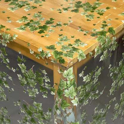 Nappe en feuille de table transparente cristal clair TF8965-01 Ivy Edera 0,15 mm 150 my épaisseur
