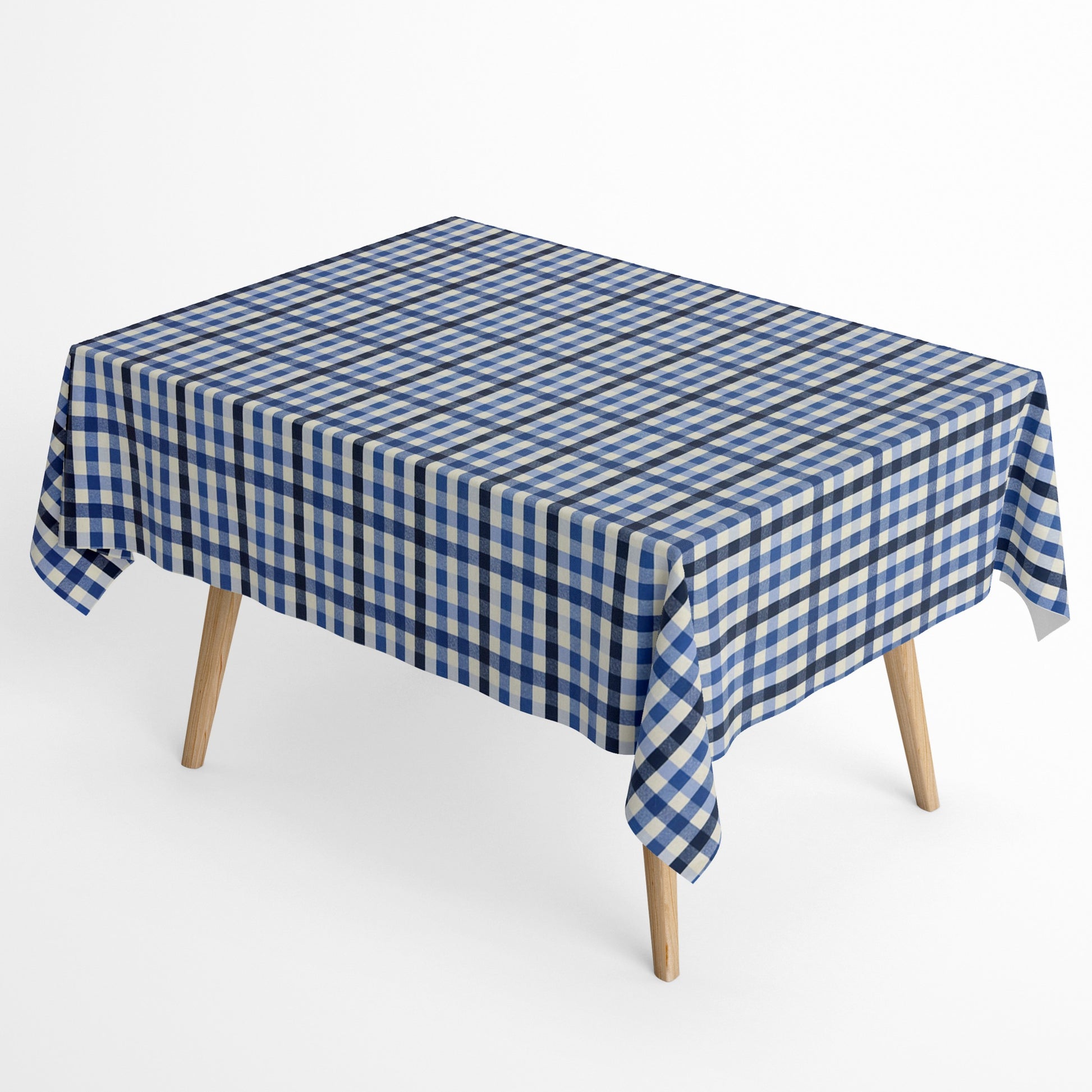 Jacquard Tischdecke kariert blau