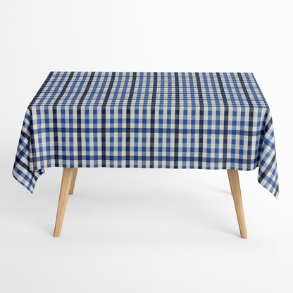 Jacquard Tischdecke kariert blau