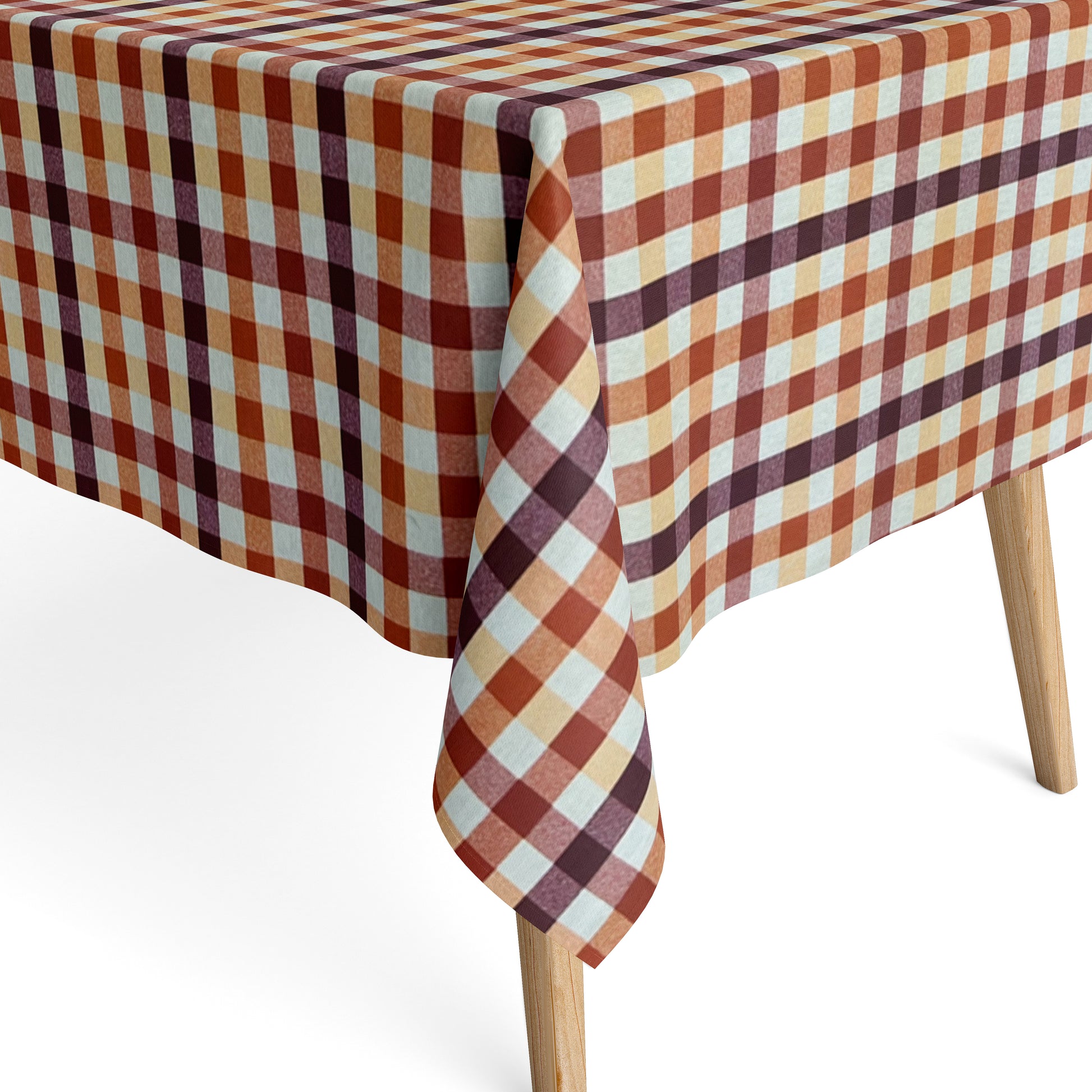 Jacquard Tischdecke kariert rot