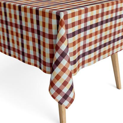 Jacquard Tischdecke kariert rot