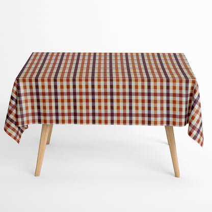 Jacquard Tischdecke kariert rot