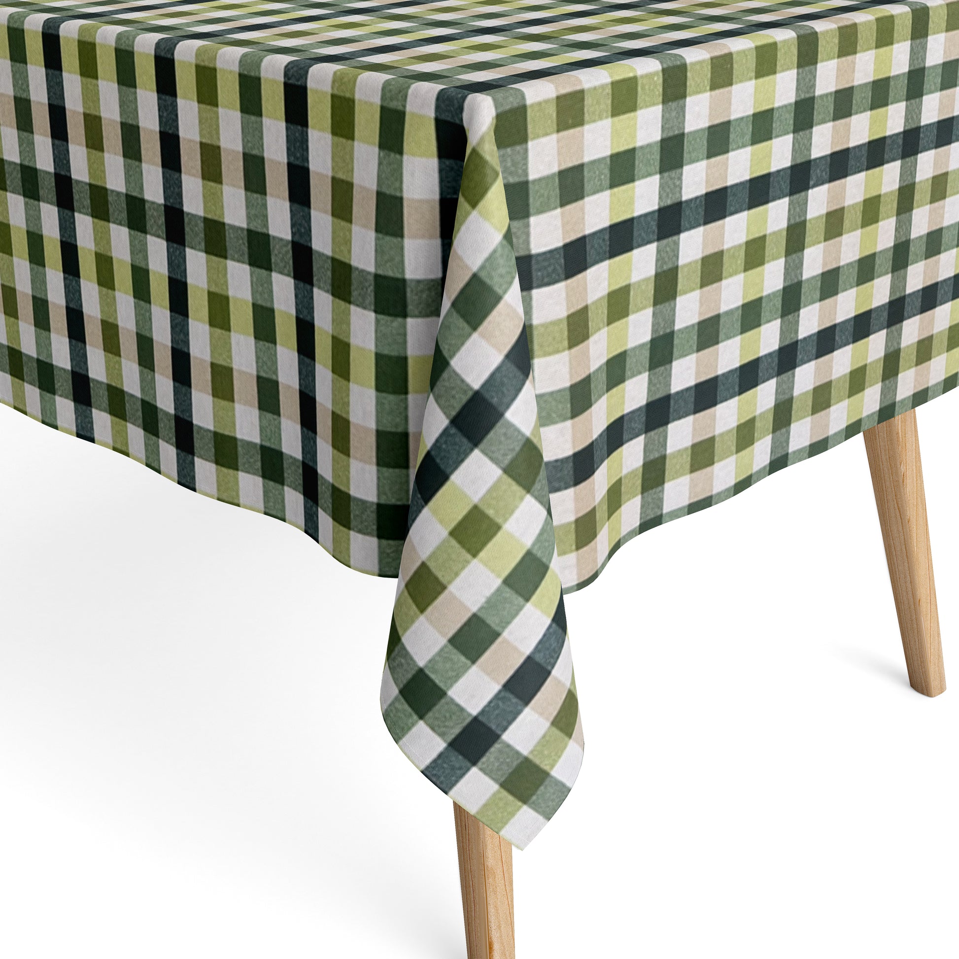 Jacqaurd Tischdecke kariert grün