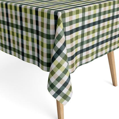 Jacqaurd Tischdecke kariert grün