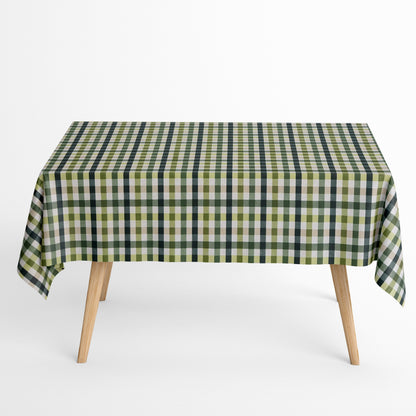 Jacqaurd Tischdecke kariert grün