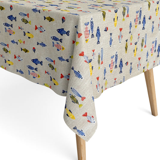 Jacquard Tischdecke bunte Fische