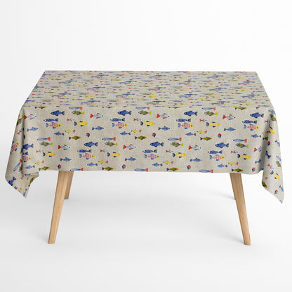 Jacquard Tischdecke bunte Fische