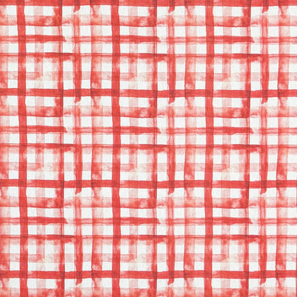 beschichtete Baumwoll Tischdecke kariert rot