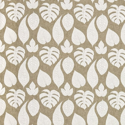 Nappe jacquard coton enduit 160 cm de large VELEZ Monstera Jungle carrée ronde ovale