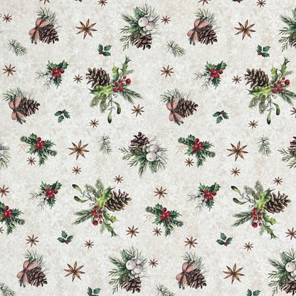 textile tablecloth jacquard coated cotton Christmas XMAS01 60465 square round oval