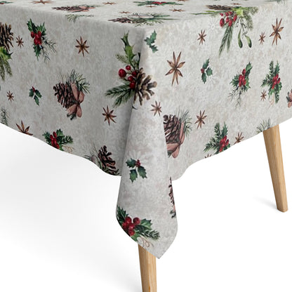 textile tablecloth jacquard coated cotton Christmas XMAS01 60465 square round oval