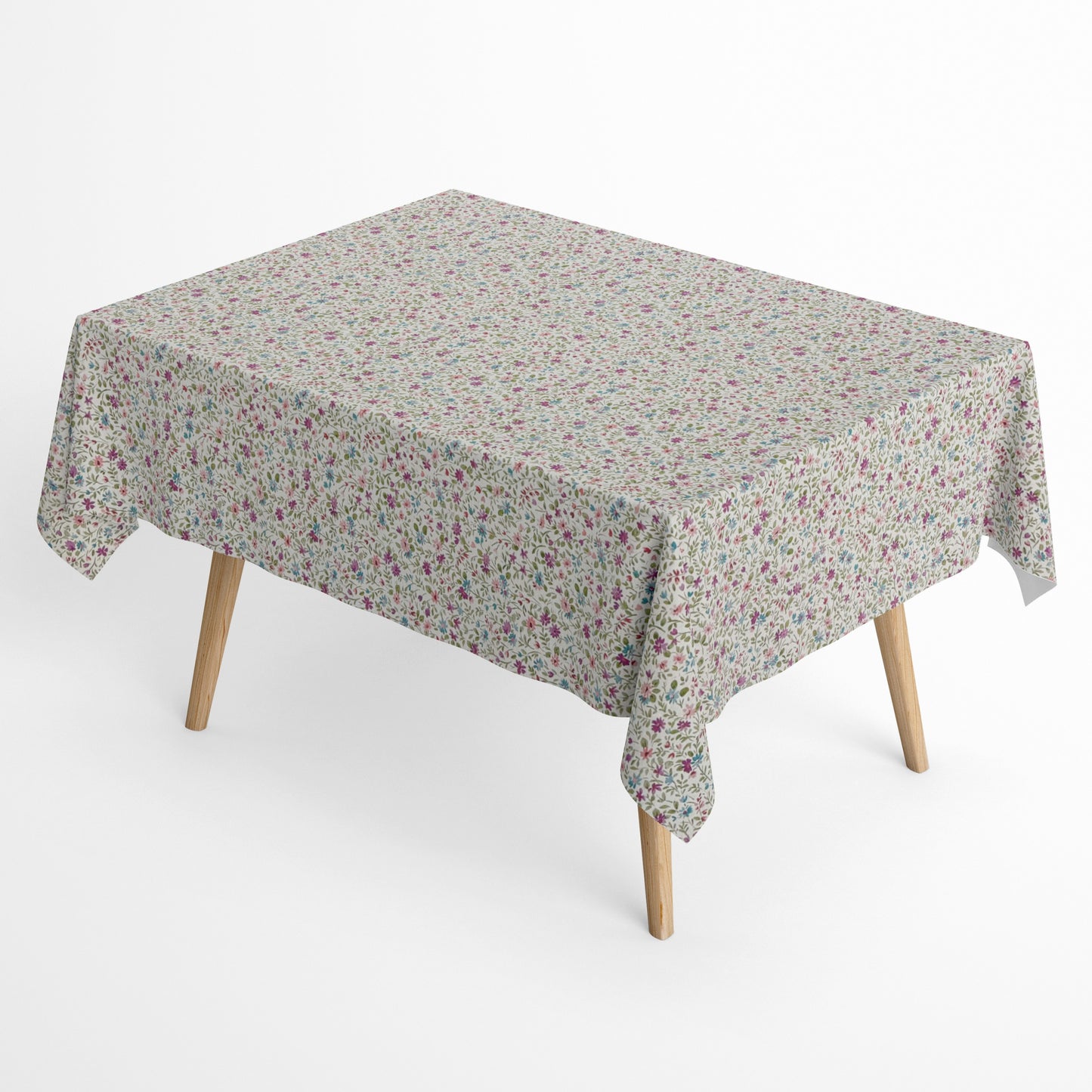 Jacquard Tischdecke aus beschichteter Baumwolle mit Fleckenschutz YILDA3 Blumenwiese eckig rund oval
