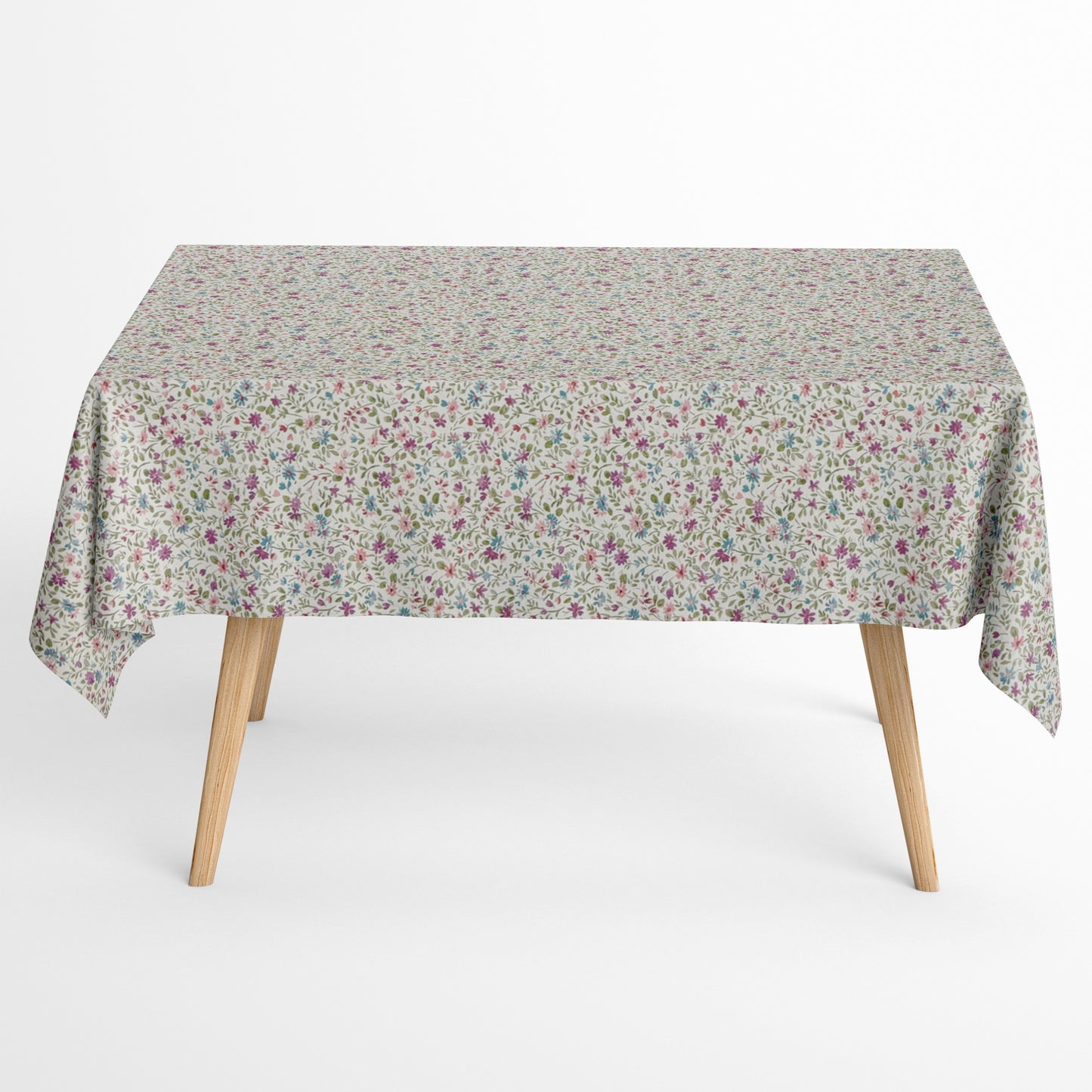 Jacquard Tischdecke aus beschichteter Baumwolle mit Fleckenschutz YILDA3 Blumenwiese eckig rund oval