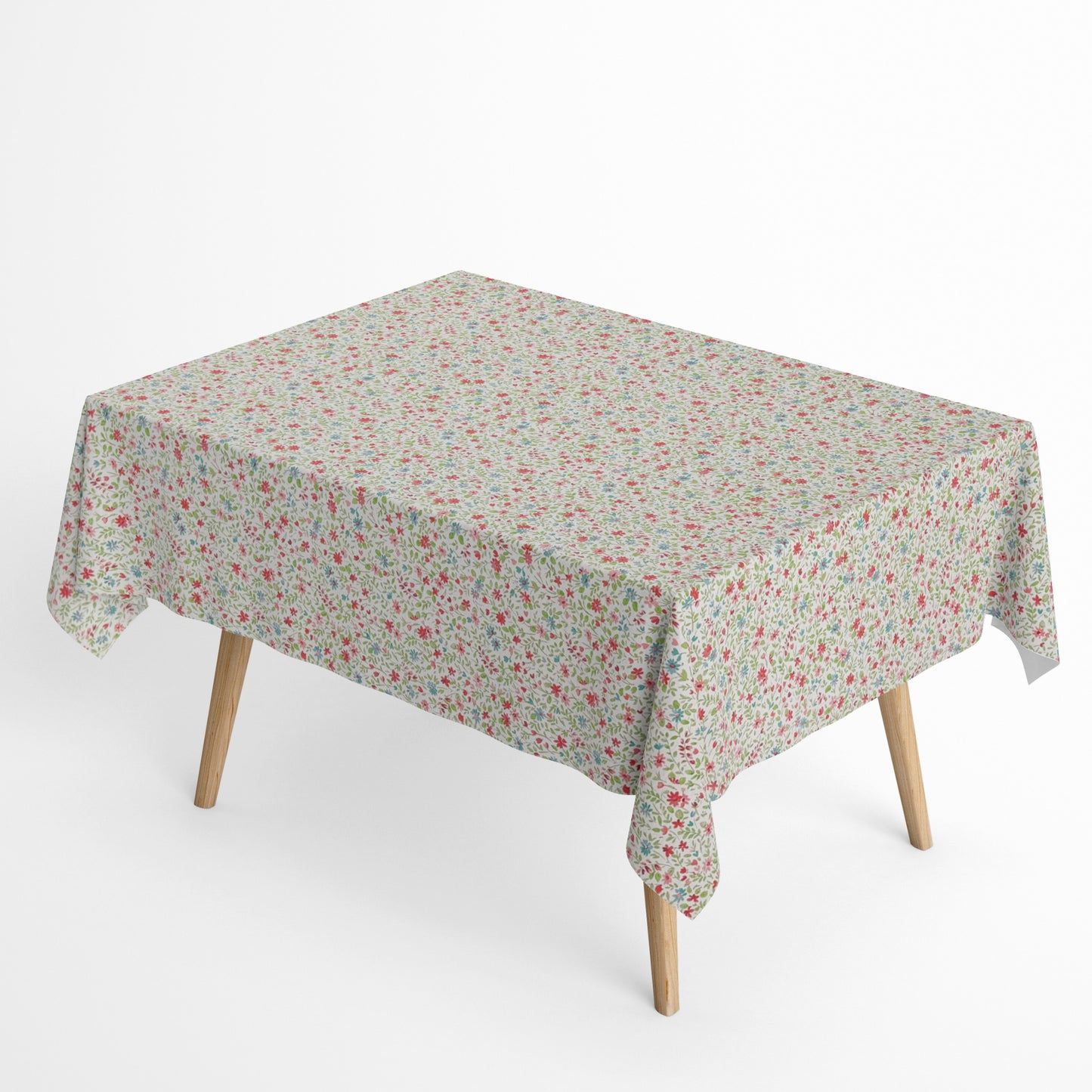 Nappe jacquard en coton enduit avec traitement antitache YILDA4 prairie fleurie carrée ronde ovale 