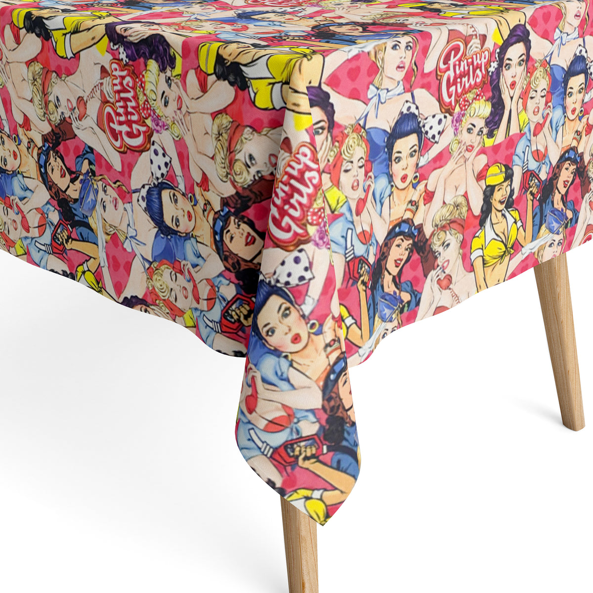 Jacquard Tischecke aus beschichteter Baumwolle retro Pinup