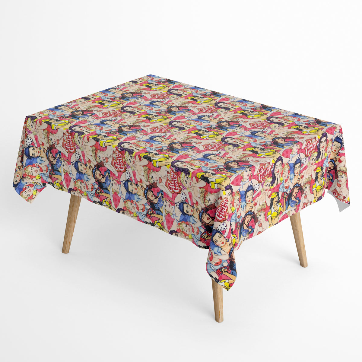 Jacquard Tischecke aus beschichteter Baumwolle retro Pinup