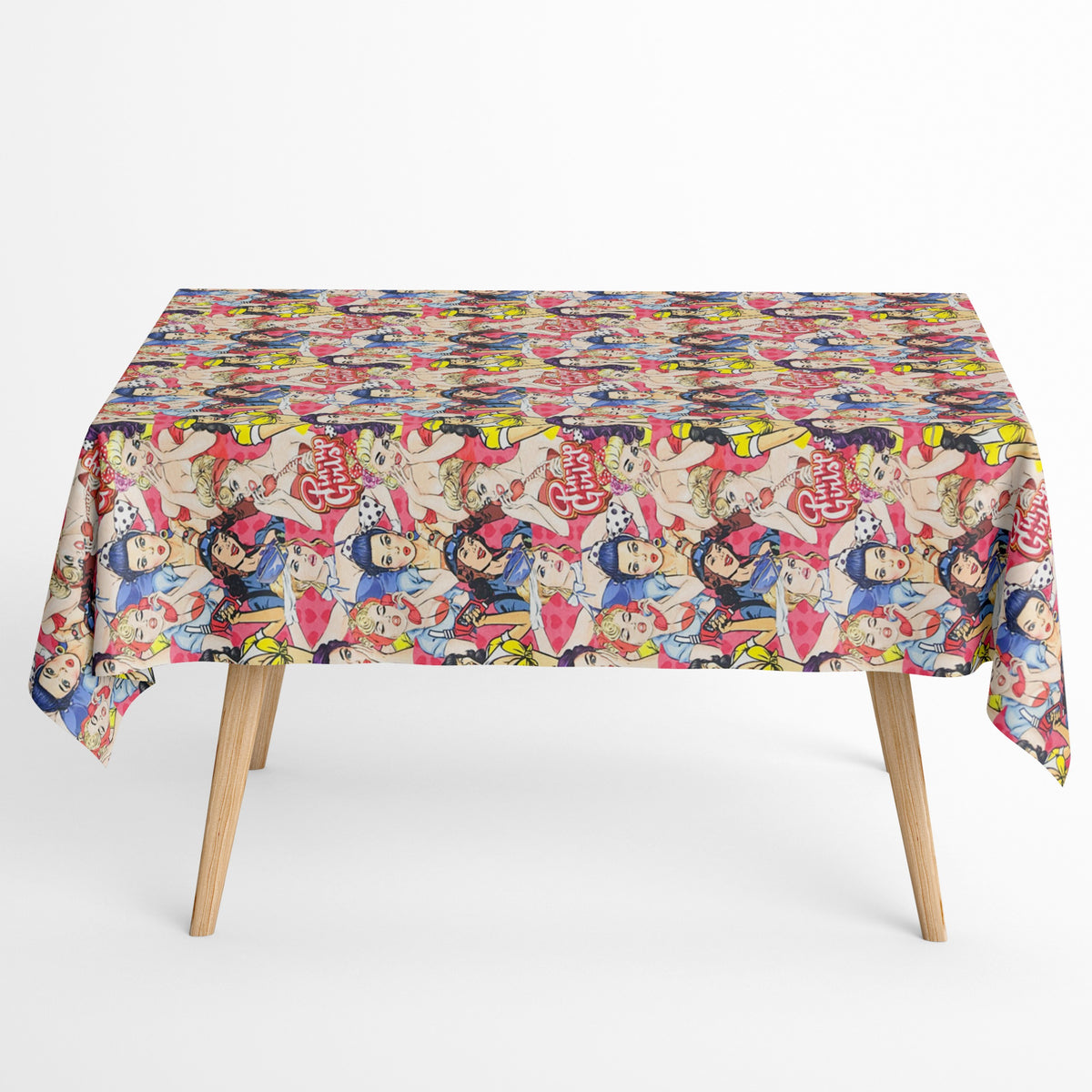 Jacquard Tischecke aus beschichteter Baumwolle retro Pinup