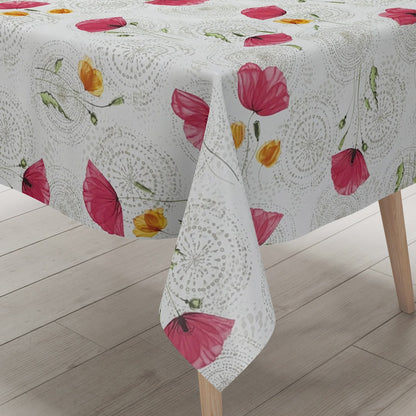 Wachstuch Tischdecke Mohnblumen