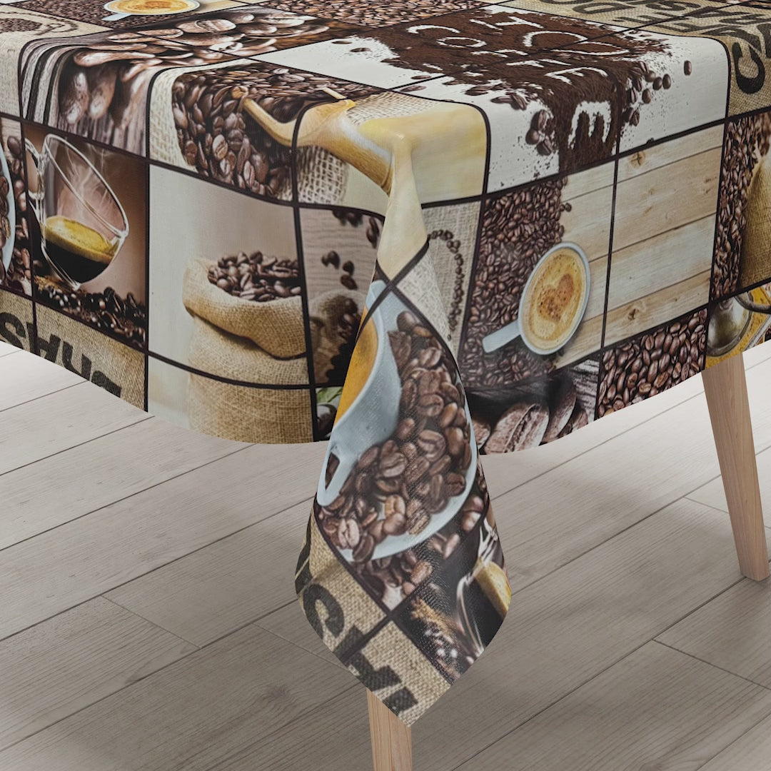 Wachstuch Tischdecke Kaffee