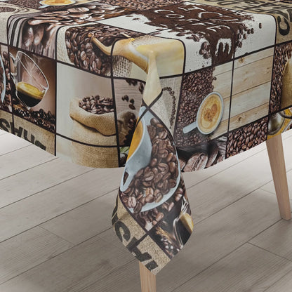 Wachstuch Tischdecke Kaffee