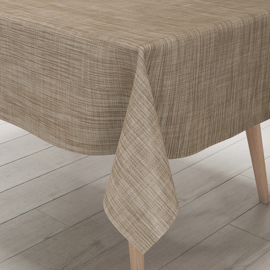 Wachstuchtischdecke Leinenoptik beige